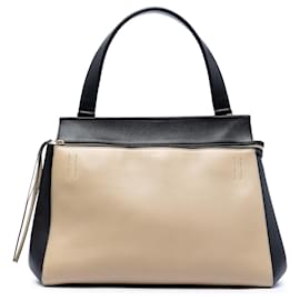 Celine Black Medium Bicolor Leather Edge Handbag - Céline