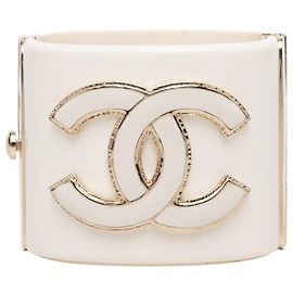 Bracciale a Rigido in Resina White CC Chanel