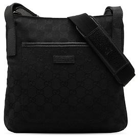 Borsa a tracolla Gucci in tela GG nera