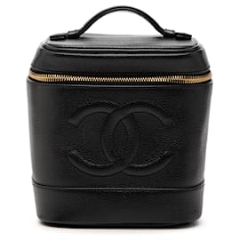 Chanel Black CC Caviar Kosmetiktasche
