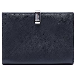 Prada Kleiner Bifold Saffiano Geldbeutel Schwarz