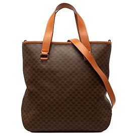 Céline Borsa verticale Celine in tela rivestita marrone Macadam