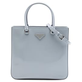 Bolso Prada de cuero Spazzolato azul, tamaño Medium