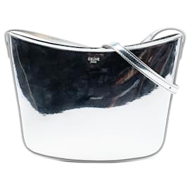 Borsa a Spalla Celine Silver Medium Mirror Calfskin Croque - Céline