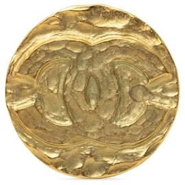 Spilla medaglione Chanel Gold CC placcata oro