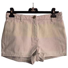 Chanel Pantaloncini in denim di cotone azzurro sfumato