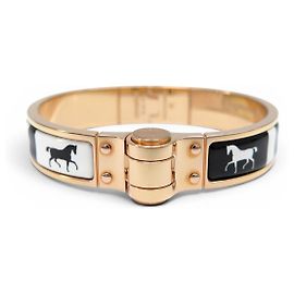 Hermès NOVO BRACELETE HERMES CHARNIERE COUVERTURE NOUVELLES NEGATIF 15 CM EM ESMALTE