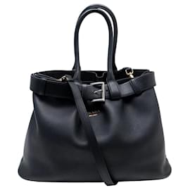 NUOVA BORSA A MANO PRADA LARGE BUCKLE CON CINTURA 1BA416 PELLE NERA BAG NEW - Prada