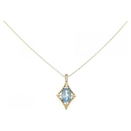 Au750 Diamant-Halskette mit blauem Topas - Autre Marque