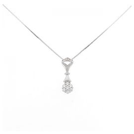 Autre Marque Collana a Fiore in Diamanti in Oro Bianco Au750