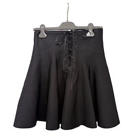 Alaïa Gonna svasata nera con lacci