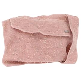 Borsa a Spalla CHANEL Tweed Rosa Argento CC Auth ar13942A
