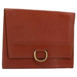 Clutch LOUIS VUITTON Epi Jena Marrone M52723 LV Auth 184698