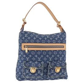 LOUIS VUITTON Monogram Denim Buggy GM Shoulder Bag Blue M95048 LV Auth 184997SAV