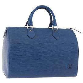 LOUIS VUITTON Borsa Epi Speedy 30 Toledo Blue M43005 LV Auth ki6670V