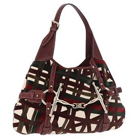 Borsa a Spalla GUCCI Jackie Velluto Verde Oro 163804 Auth 185371SM