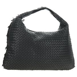 Bottega Veneta Borsa Hobo BOTTEGAVENETA INTRECCIATO in pelle nera e oro 115654 Auth 185094SAM