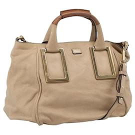 Borsa Chloe Etel in Pelle 2way Beige Gold Auth bs35549 - Chloé