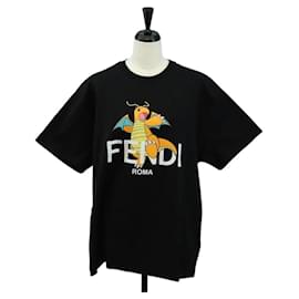 FENDI x FRGMT x POKMON Dragonite T-Shirt Baumwolle M Schwarz Auth 184640SM - Fendi