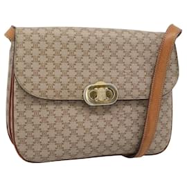Borsa a Spalla CELINE in Tela Macadam PVC Beige Oro Autentica bs35577 - Céline