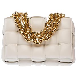 Bolsa BOTTEGA VENETA Cassette em Couro Branco - 103639