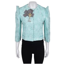 Dolce & Gabbana Shimmering Chic Accented Shoulders Jacke Sz.44 Gebraucht