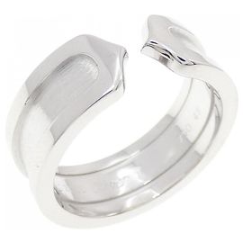 Cartier C2 Small 750 Weißgold Ring Größe 8.5