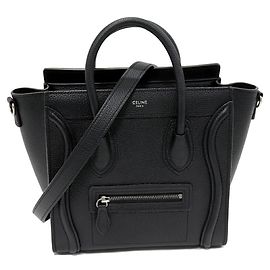 Céline Borsa 2way Celine Luggage Nano Shopper in pelle di vitello martellata