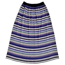 Falda plisada midi con rayas multicolores Gerard Darel