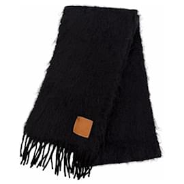 LOEWE Mohair-Wollschal in Schwarz - Loewe