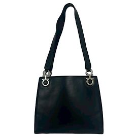 Borsa Tote in pelle con minuteria logo Gancini Salvatore Ferragamo