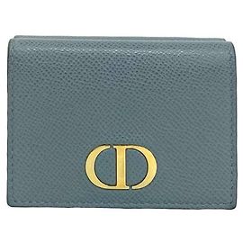 Cartera de cuero plegable Christian Dior 30 Montaigne con logotipo CD