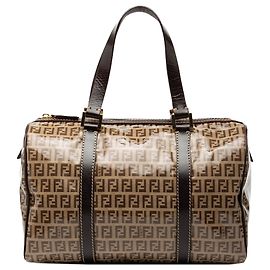 Borsa Boston Fendi Zucchino Marrone Crystal