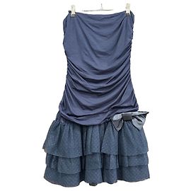 Autre Marque Naf Naf trägerloses Kleid Marineblau mit Tüllrock