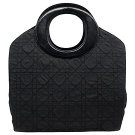 BORSA HOBO CHRISTIAN DIOR LADY O IN TELA CANNAGE E PELLE LACCATA NERA