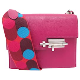 Hermès NUOVA BORSA A SPALLA HERMES VERROU MINI PELLE DI CAPRA MYSORE FUSHIA ANEMONE