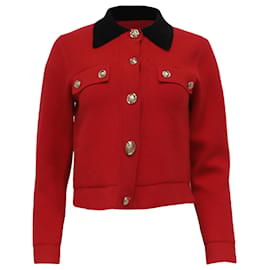 Blazer Sandro Paris con botones en viscosa roja
