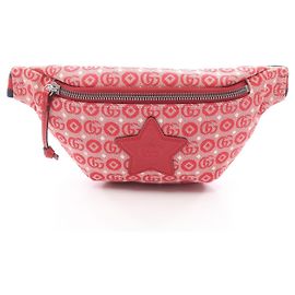 Pochete Gucci Star Children em lona e couro