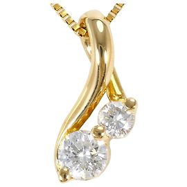 Autre Marque 18K Gelbgoldhalskette mit Diamant