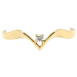 Autre Marque 18K Gelbgold-Ring mit Diamant