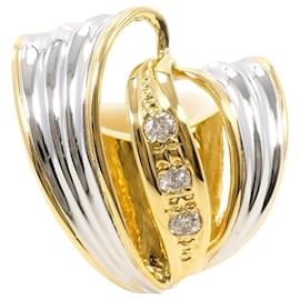 Autre Marque PT900 Platin- und 18K Gelbgold-Ring mit Diamant