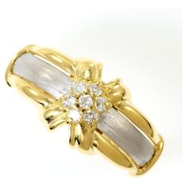 PT900 Platin- und 18K Gelbgold-Ring mit Diamant - Autre Marque