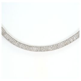 Autre Marque Colar de ouro branco 18K com zircônia cúbica