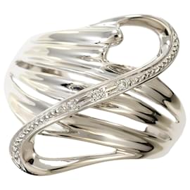 Autre Marque 10K Weißgold-Ring mit Diamant