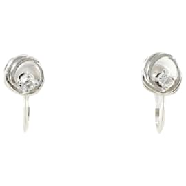 Orecchini a clip in platino con accenti di diamanti - Autre Marque