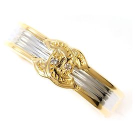 Autre Marque Anello a fascia in platino PT900 e oro giallo 18K con diamanti