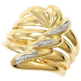 Autre Marque Anello a fascia in platino PT900 e oro giallo 18K