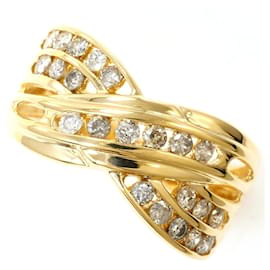 18K Gelbgold-Ring mit Diamant - Autre Marque