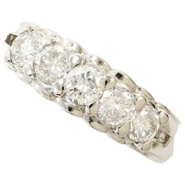 Anel de banda de platina com diamante - Autre Marque