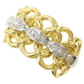 Autre Marque Platin- und Gelbgold-Ring mit Diamant